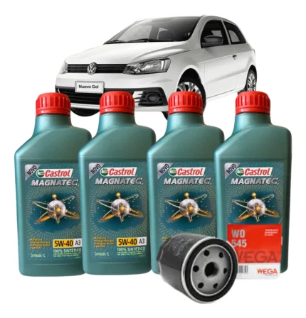 Kit Troca De Oleo Castrol Original VW E Filtros Wega ou Tec Fil Gol G5 G6 G7 Norma 502...